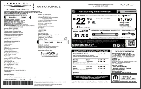 Another view of 2019 Chrysler Pacifica Touring L for sale in Fishers, IN at AutoGiant USA Fishers