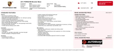 Another view of 2011 Porsche Boxster for sale in Fishers, IN at AutoGiant USA Fishers