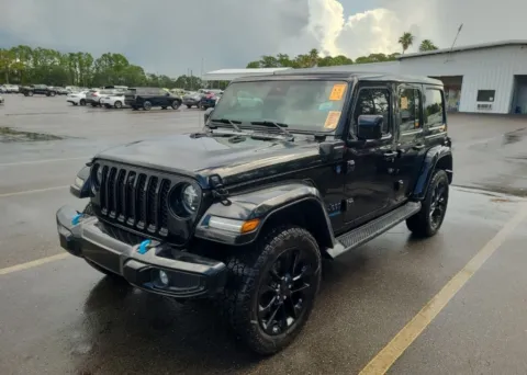 Black 2021 Jeep Wrangler Unlimited Sahara High Altitude 4xe for sale in Fishers, IN