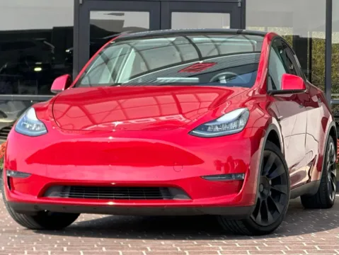 Red 2021 Tesla Model Y Long Range for sale in Fishers, IN