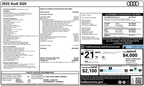 Another view of 2022 Audi SQ5 Premium Plus for sale in Fishers, IN at AutoGiant USA Fishers