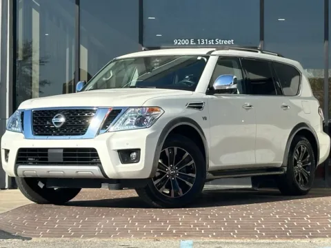White 2018 Nissan Armada Platinum for sale in Fishers, IN