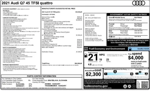 Another view of 2021 Audi Q7 45 Premium Plus for sale in Fishers, IN at AutoGiant USA Fishers