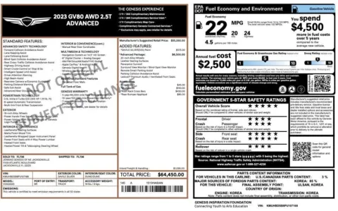 Another view of 2023 Genesis GV80 2.5T for sale in Fishers, IN at AutoGiant USA Fishers