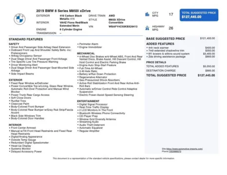 Photos of 2019 BMW 8 Series M850i xDrive for sale in Denver, CO at Automotive Imports Sales & Service