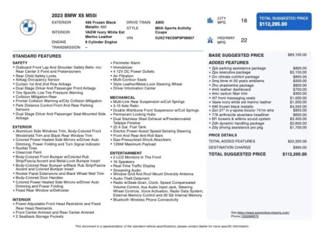 Photos of 2023 BMW X6 M50i for sale in Denver, CO at Automotive Imports Sales & Service