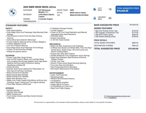 Photos of 2020 BMW 5 Series M550i xDrive for sale in Denver, CO at Automotive Imports Sales & Service