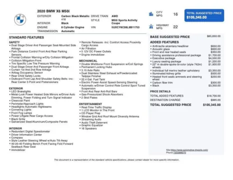 Photos of 2020 BMW X6 M50i for sale in Denver, CO at Automotive Imports Sales & Service