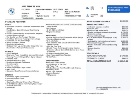 Photos of 2020 BMW X6 M50i for sale in Denver, CO at Automotive Imports Sales & Service