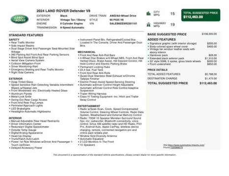 Photos of 2024 Land Rover Defender V8 for sale in Denver, CO at Automotive Imports Sales & Service