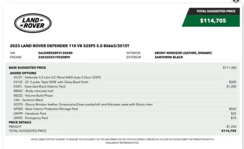 Photos of 2023 Land Rover Defender V8 for sale in Denver, CO at Automotive Imports Sales & Service