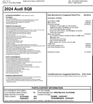 Photos of 2024 Audi SQ8 4.0T Premium Plus for sale in Denver, CO at Automotive Imports Sales & Service