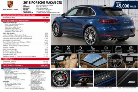 Photos of 2018 Porsche Macan GTS for sale in Denver, CO at Automotive Imports Sales & Service