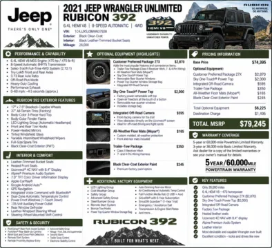 Photos of 2021 Jeep Wrangler Unlimited Rubicon 392 for sale in Denver, CO at Automotive Imports Sales & Service