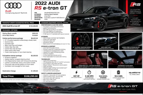 Photos of 2022 Audi RS e-tron GT CARBON PERFORMANCE for sale in Denver, CO at Automotive Imports Sales & Service