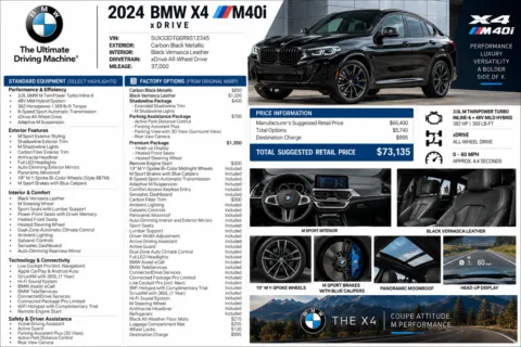 Photos of 2024 BMW X4 M40i for sale in Denver, CO at Automotive Imports Sales & Service