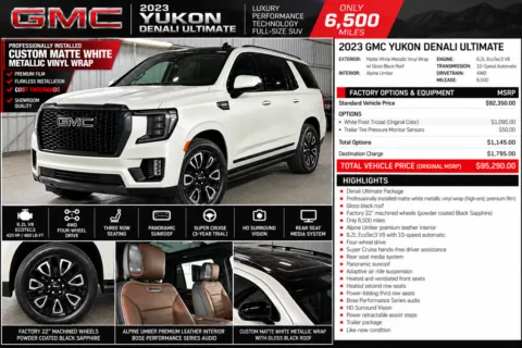 White 2023 GMC Yukon Denali Ultimate for sale in Denver, CO
