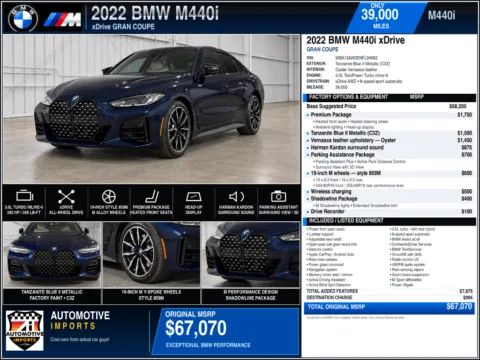 Photos of 2022 BMW 4 Series M440i xDrive Gran Coupe for sale in Denver, CO at Automotive Imports Sales & Service