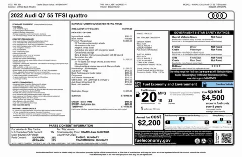 Photos of 2022 Audi Q7 Premium Plus for sale in Denver, CO at Automotive Imports Sales & Service