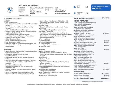 Photos of 2021 BMW X7 xDrive40i for sale in Denver, CO at Automotive Imports Sales & Service