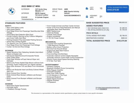 Photos of 2022 BMW X7 M50i for sale in Denver, CO at Automotive Imports Sales & Service