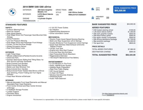 Photos of 2018 BMW 5 Series 530i xDrive for sale in Denver, CO at Automotive Imports Sales & Service