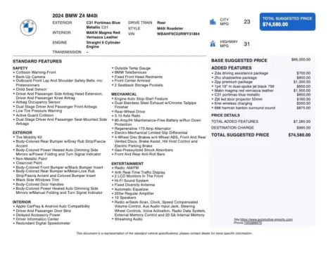 Photos of 2024 BMW Z4 M40i for sale in Denver, CO at Automotive Imports Sales & Service