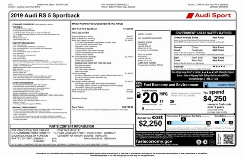 Photos of 2019 Audi RS 5 Sportback 2.9T for sale in Denver, CO at Automotive Imports Sales & Service