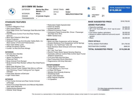 Photos of 2019 BMW M5 for sale in Denver, CO at Automotive Imports Sales & Service