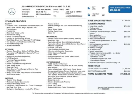 Photos of 2019 Mercedes-Benz GLE AMG GLE 43 for sale in Denver, CO at Automotive Imports Sales & Service