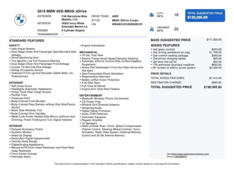 Photos of 2019 BMW 8 Series M850i xDrive for sale in Denver, CO at Automotive Imports Sales & Service