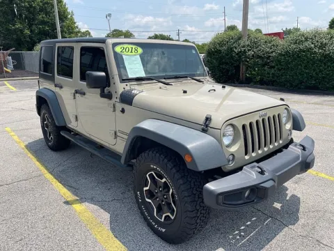 Beige 2018 Jeep Wrangler JK Unlimited 4d SUV 4WD Sport for sale in Frankfort, KY