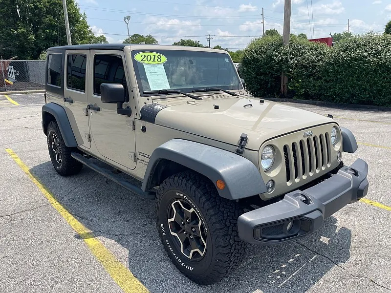 Beige 2018 Jeep Wrangler JK Unlimited 4d SUV 4WD Sport for sale in Frankfort, KY
