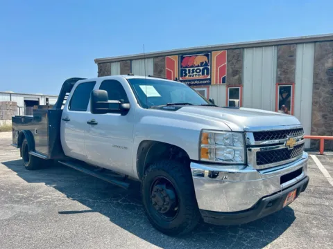 Silver 2014 Chevrolet Silverado 3500HD Crew Cab 4X4 DRW WT for sale in Abilene, TX