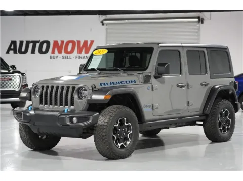 Gray 2021 Jeep Wrangler Unlimited 4xe Rubicon 4xe Sport Utility 4D for sale in Indio, CA