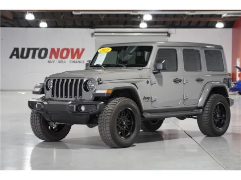 Gray 2021 Jeep Wrangler Unlimited Sahara Altitude Sport Utility 4D for sale in Indio, CA