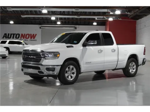 White 2020 Ram 1500 Quad Cab Laramie Pickup 4D 6 1/3 ft for sale in Indio, CA