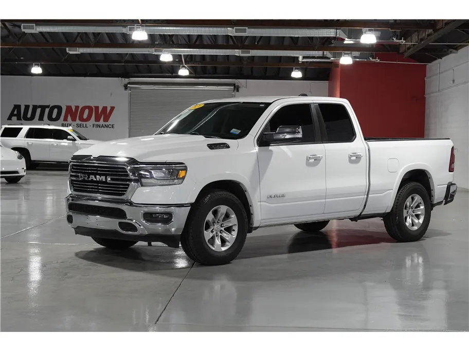 White 2020 Ram 1500 Quad Cab Laramie Pickup 4D 6 1/3 ft for sale in Indio, CA