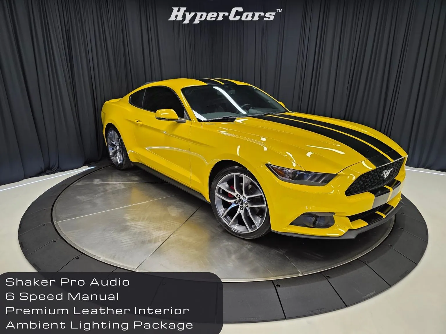 Yellow 2015 Ford Mustang EcoBoost Premium for sale in New Albany, IN