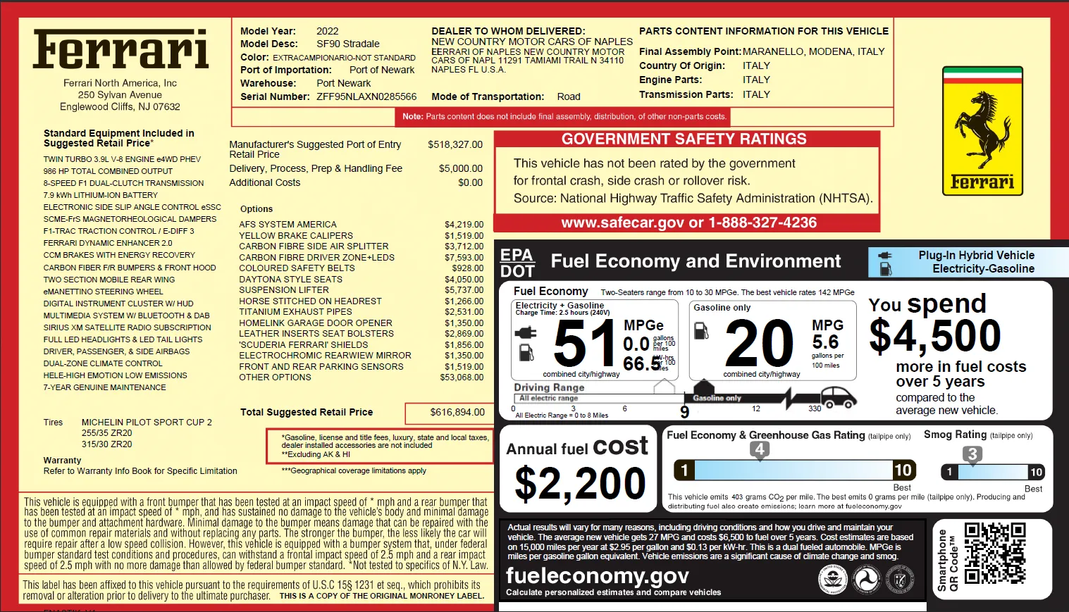 Photos of 2022 Ferrari SF90 Stradale for sale in New Albany, IN at HyperCars