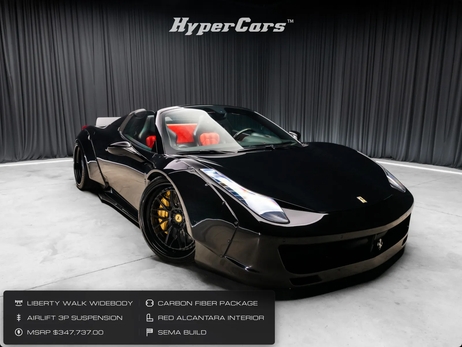 Black 2013 Ferrari 458 Spider for sale in New Albany, IN