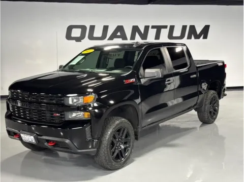 Black 2021 Chevrolet Silverado 1500 Crew Cab Custom Trail Boss Pickup 4D 5 3/4 ft for sale in Garden Grove, CA