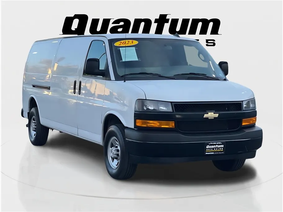 White 2023 Chevrolet Express 2500 Cargo Extended Van 3D for sale in Garden Grove, CA
