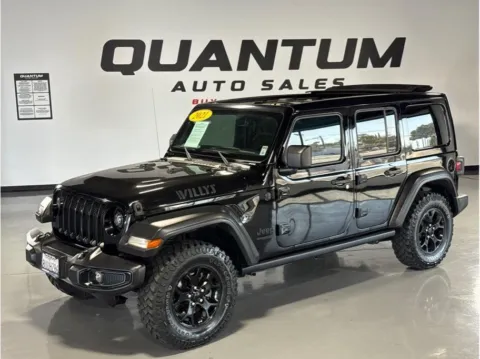 Black 2021 Jeep Wrangler Unlimited Willys Sport Utility 4D for sale in Garden Grove, CA
