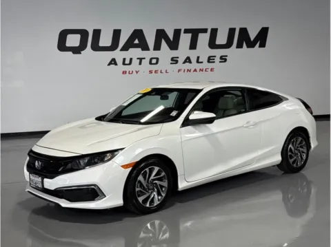 White 2020 Honda Civic LX Coupe 2D for sale in Garden Grove, CA