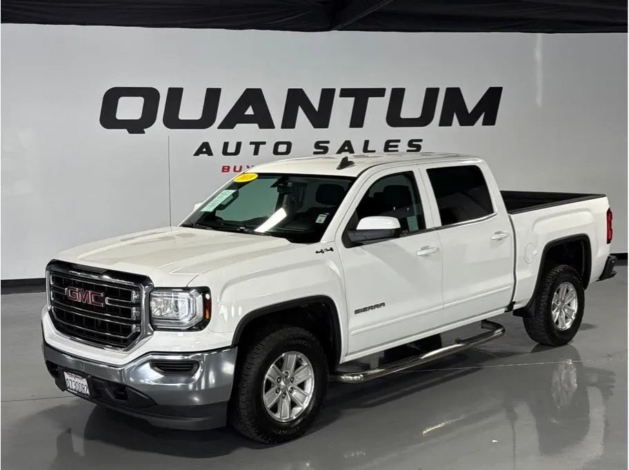 White 2018 GMC Sierra 1500 Crew Cab SLE Pickup 4D 5 3/4 ft for sale in Garden Grove, CA