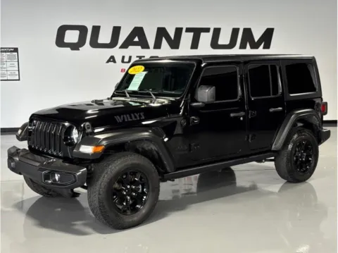 Black 2022 Jeep Wrangler Unlimited Willys Sport SUV 4D for sale in Santa Ana, CA