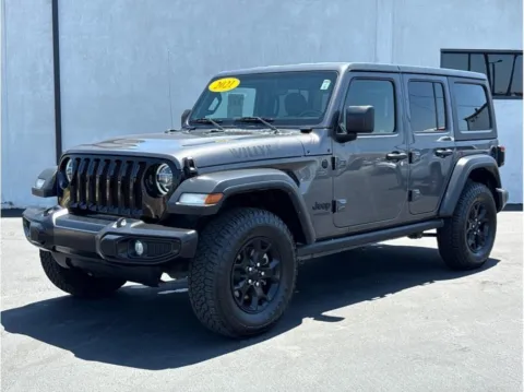 Gray 2021 Jeep Wrangler Unlimited Willys Sport Utility 4D for sale in Escondido, CA