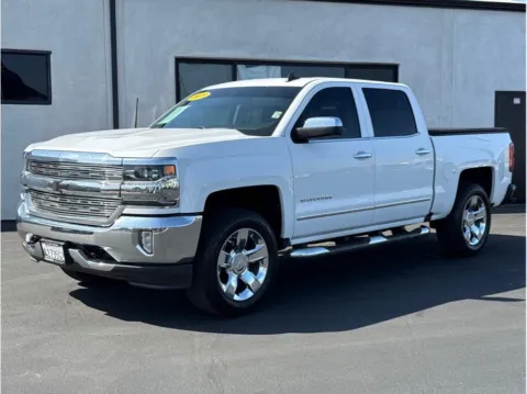 White 2018 Chevrolet Silverado 1500 Crew Cab LTZ Pickup 4D 5 3/4 ft for sale in Escondido, CA