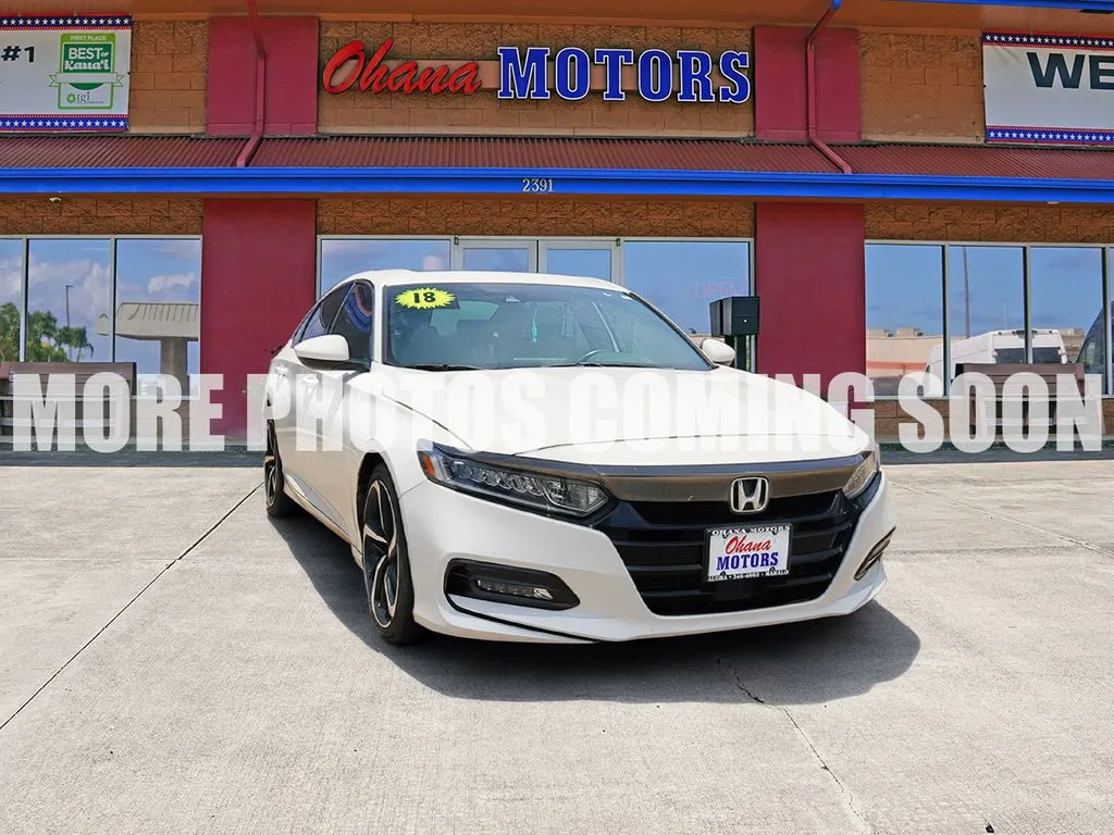 White 2018 Honda Accord Sport 2.0T for sale in Lihue, HI